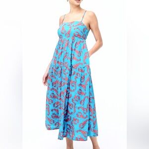 J. Crew Lobster Print Tie Back Midi/Maxi Dress - NWT size 4